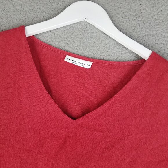 Bryn Walker Linen Blouse Women's Small Pink Oversized Lagenlook Beach Travel - Picture 3 of 11